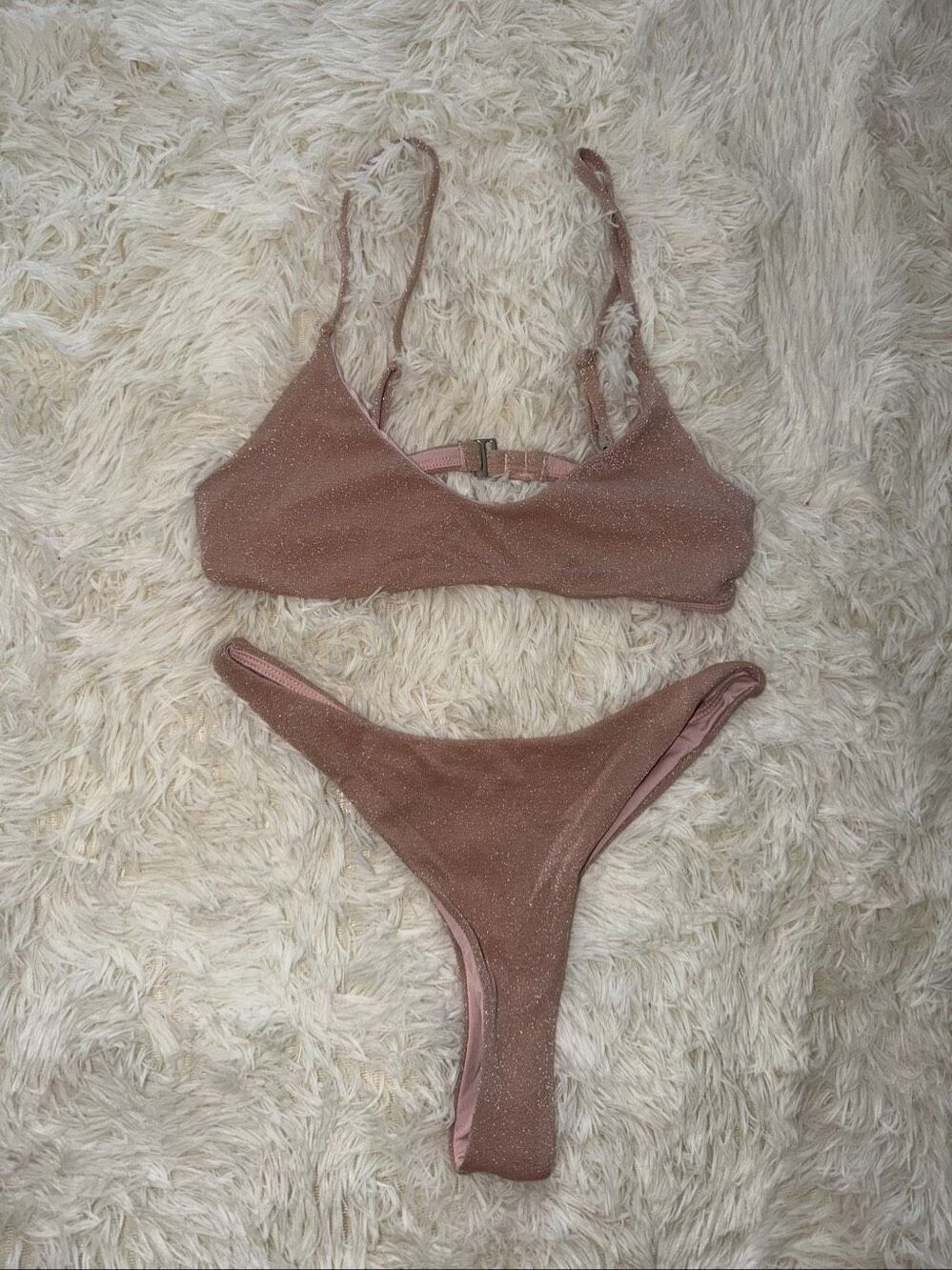 Size XS/S pink sparkly bikini set